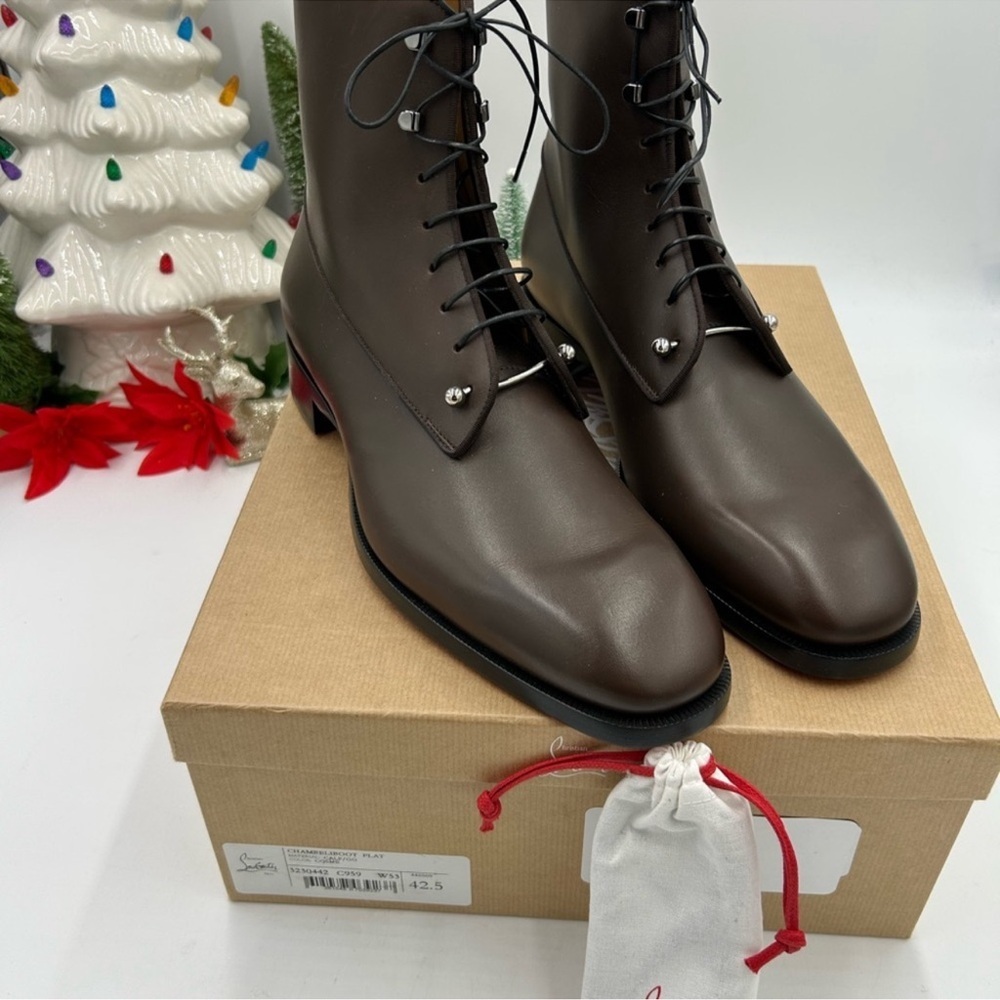 Men’s Christian Louboutin CHAMBELIBOOT leather ankle boots size 42.5 made Italy